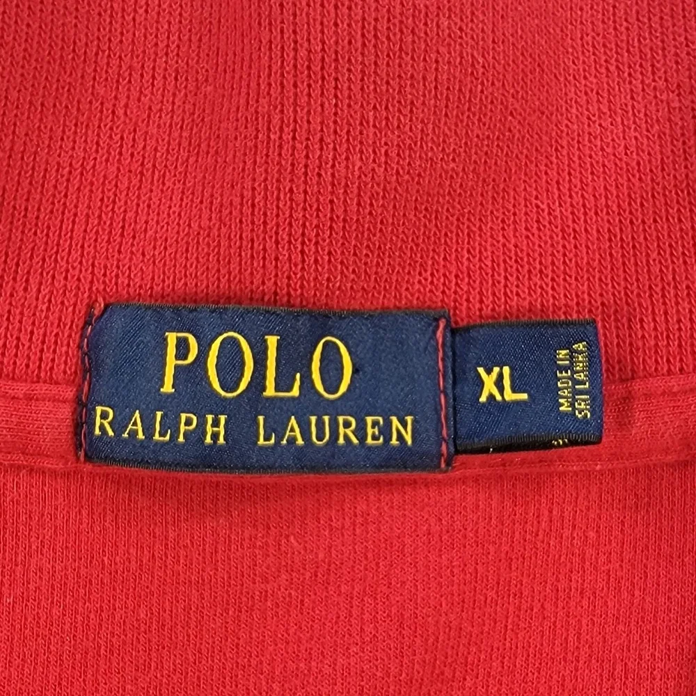 Polo Ralph Lauren 1/4 Zip Sweater Pullover Red Men's‎ Size XL Ribbed Cotton